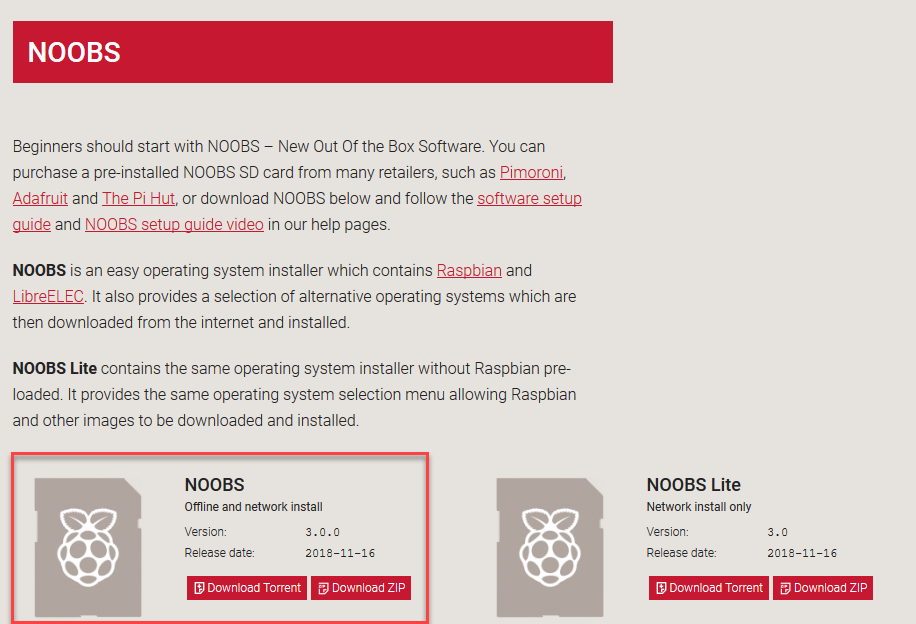 Install OS on Raspberry Pi using New Out of Box Software (NOOBS)